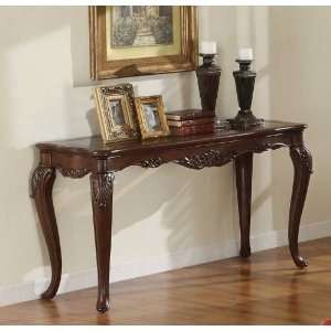  Console Sofa Table Queen Anne Style in Warm Brown Cherry 