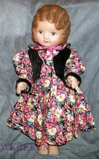 Daisy Kingdom 17 Vintage Type Doll in Floral Print Dress w/ Vest 