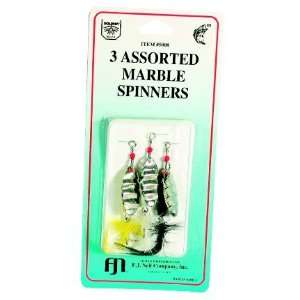  Marble Spinner Assorted Fishing Lures 3 pc Sports 