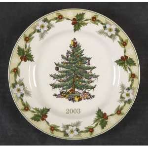 Spode Christmas Tree Green Trim 2003 Collector Plate, Fine China 