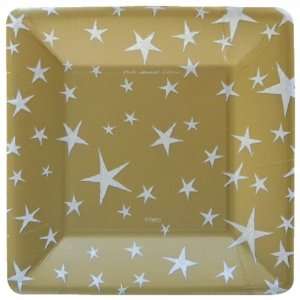  Etoile Gold 7 inch Square Paper Plate: Kitchen & Dining