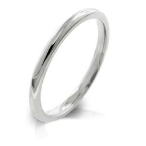  Quality 2mm Stainless Steel High polish Comfort Ring, Size 