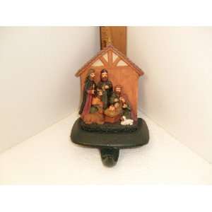   Family Nativity Christmas Stocking Hanger Resin 5 