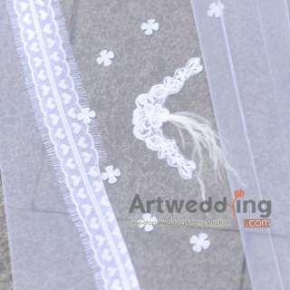 1T 185 Luxury White Chapel Length Wedding Bridal Veil w/ Lace Edge 