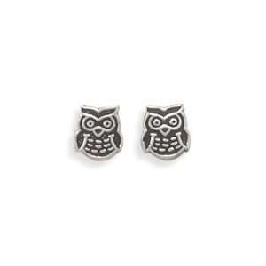  Sterling Silver Earrings Posts Studs Owl Bird Jewelry