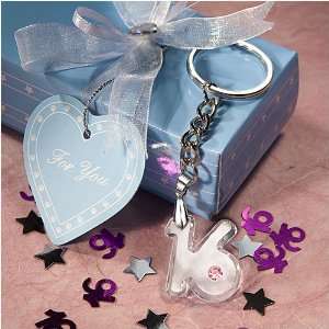  Choice Crystal Sweet 16 Key Chain Favors (Set of 18): Home 