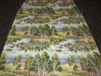 Cabinesque White Birch Farm House Country Vintage Barkcloth Fabric 