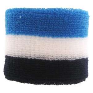   White/Blue COTTON WRISTBAND Wrist Sweatbands Sports & Fashion New H102