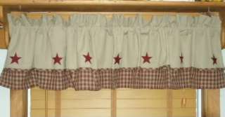 PRIMITIVE WINDOW TREATMENT COUNTRY CURTAINS HERITAGE STAR LAYERED 