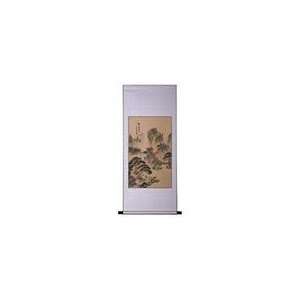   Asian Wall Art Scroll Painting On Textured White Br