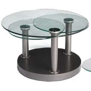  8147 Three Tier Motion Glass Cocktail Table (Charcoal 