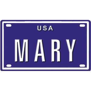 MARY USA MINI METAL EMBOSSED LICENSE PLATE NAME FOR BIKES, TRICYCLES 