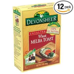 Devonsheer Whole Wheat Toast No Salt, 5 Ounces (Pack of 12)  