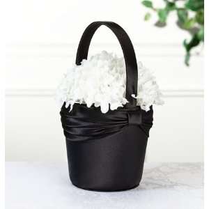  Satin Flower Basket Black