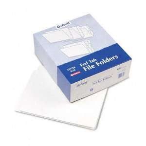   Reinforced Two Ply Folders, Straight Cut, End Tab, Letter, White 