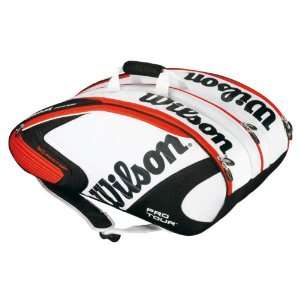  Wilson [K] Pro Tour White Orange Super 6 Pack Tennis Bag 
